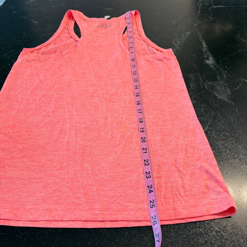 Under Armour HeatGear Racerback Tank Small Coral Athletic Gym Top - Picture 7 of 8